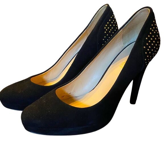 High Heels- Faux Suede and Gold Stud Pumps by Nine West - Picture 1 of 3